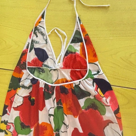 1970s vintage floral halter dress - Picture 5 of 8